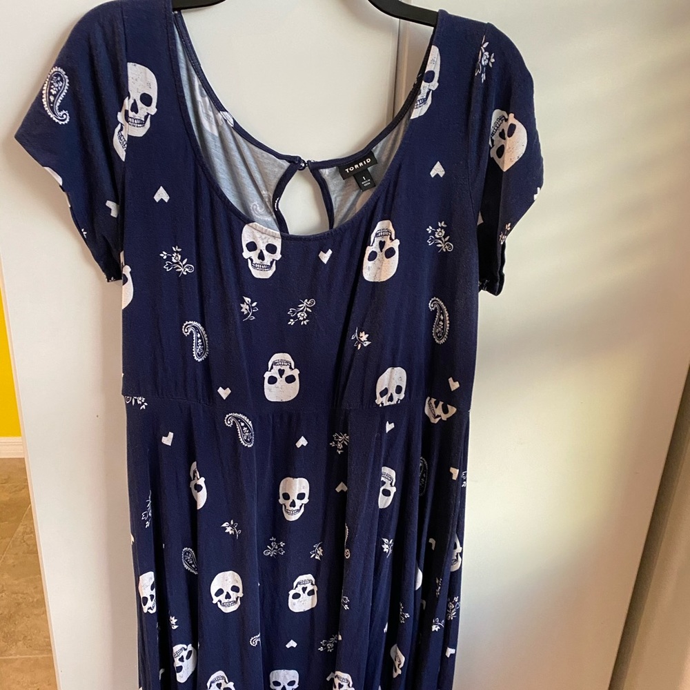 Torrid navy blue skull dress
